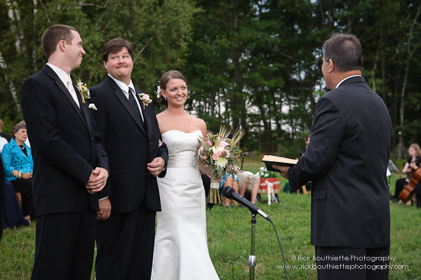 Bride, Father & Groom, Father smirking at Groom