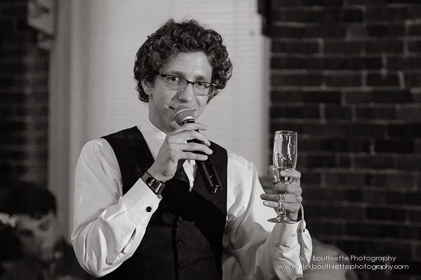 Best man toasts the bride & groom at wedding reception, Fratello's, Manchester, NH