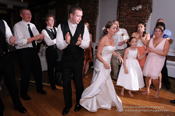 Bride & groom dancing at wedding reception, Fratello's, Manchester