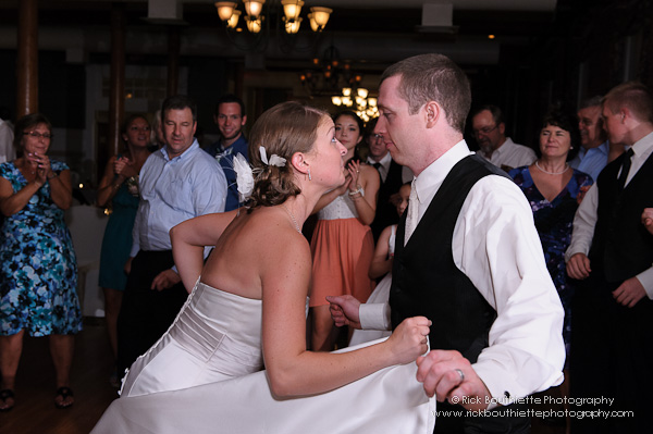 Bride & groom dancing at wedding reception, Fratello's, Manchester