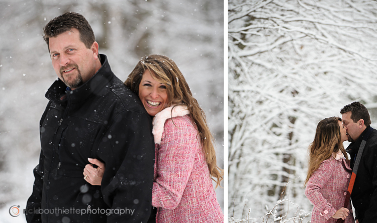 couple snow, engagement photography