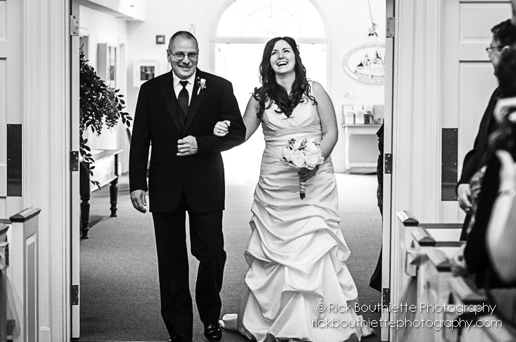 bride walked down aisle by father