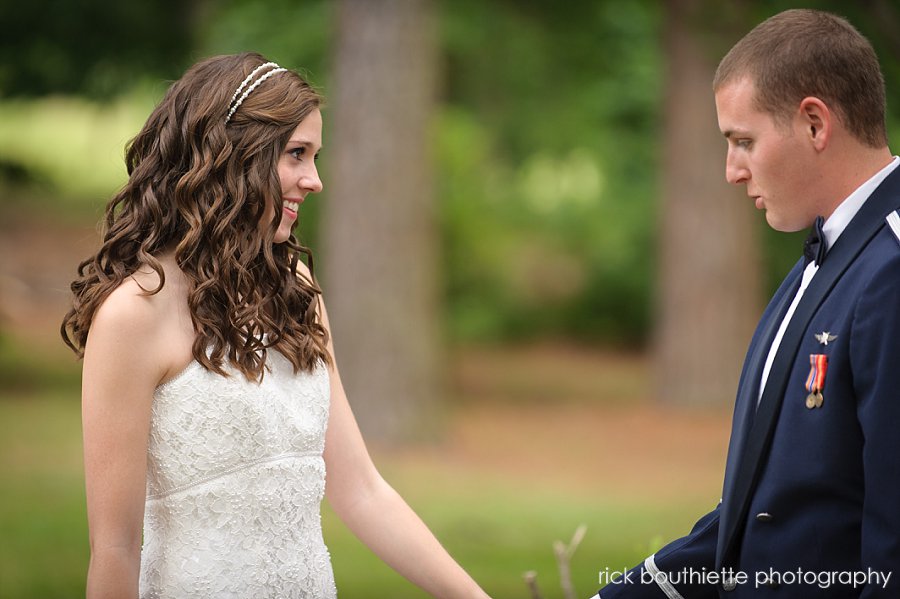 Groom's reaction to his bride at first look