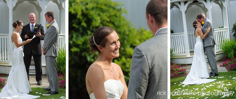 Bride at wedding ceremony at candia woods