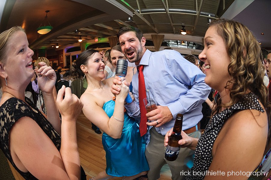 guests having fun on the dance floor at candia woods wedding