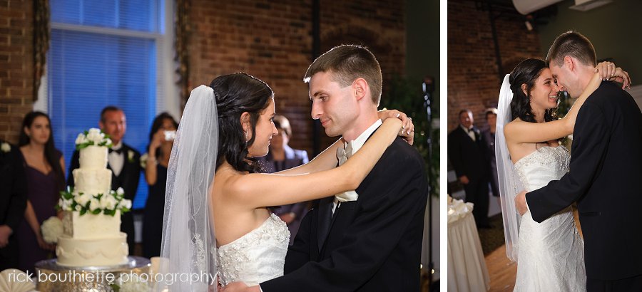 bride and groom dancing at wedding reception, Fratello's, Manchester, NH