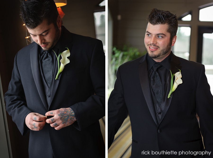 portraits of groom prior to ceremony at LaBelle Winery wedding