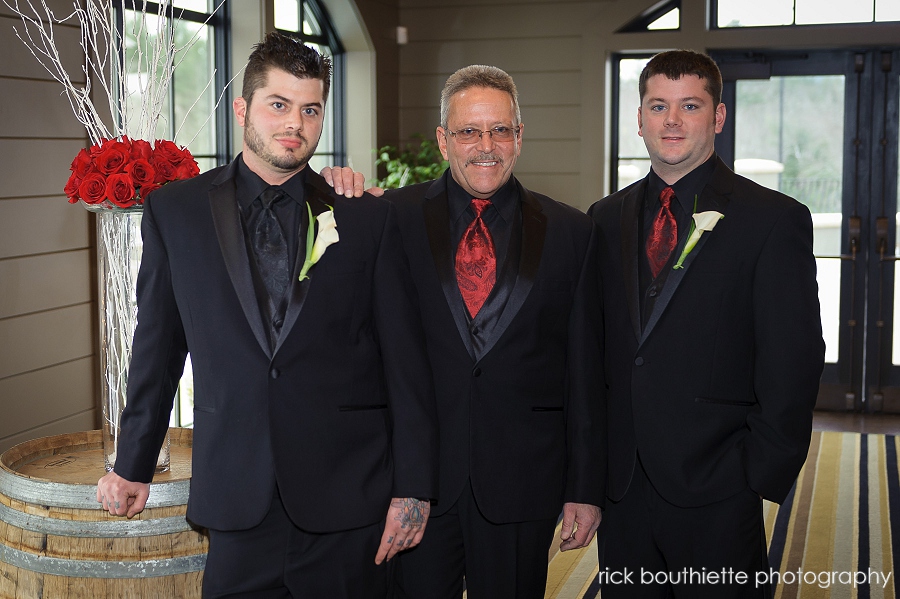 Portrait of groom with groomsmen at LaBelle Winery wedding