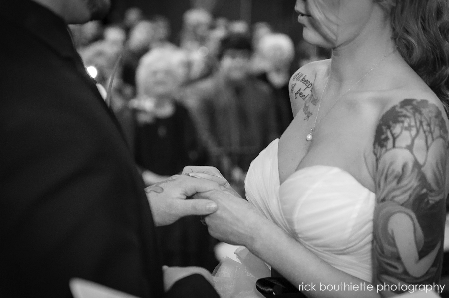 Bride and Groom exchange vows at LaBelle Winery wedding ceremony