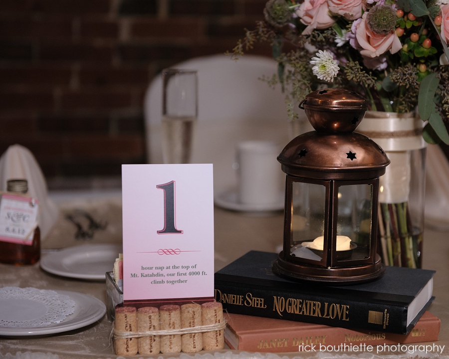 table centerpiece with old books and candle