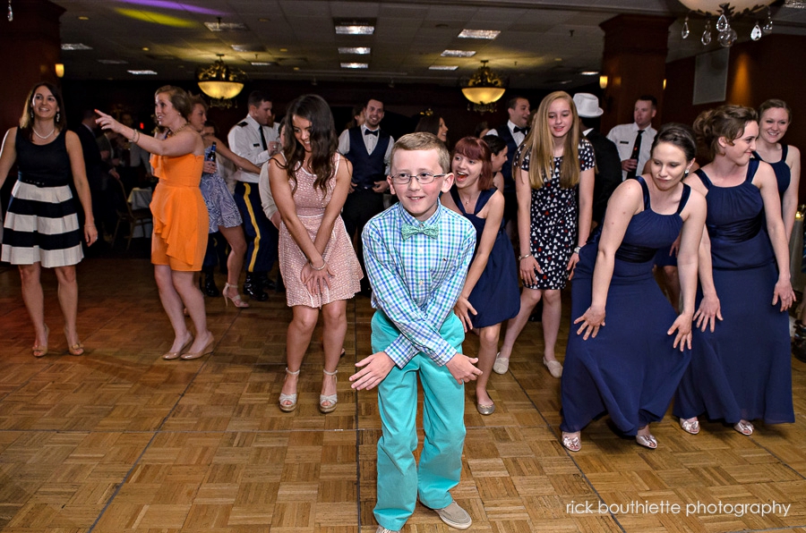 boy dancing at wedding reception