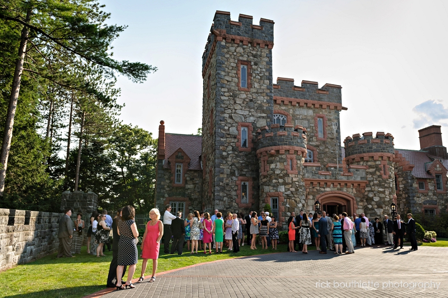guests gather at searles castle wedding