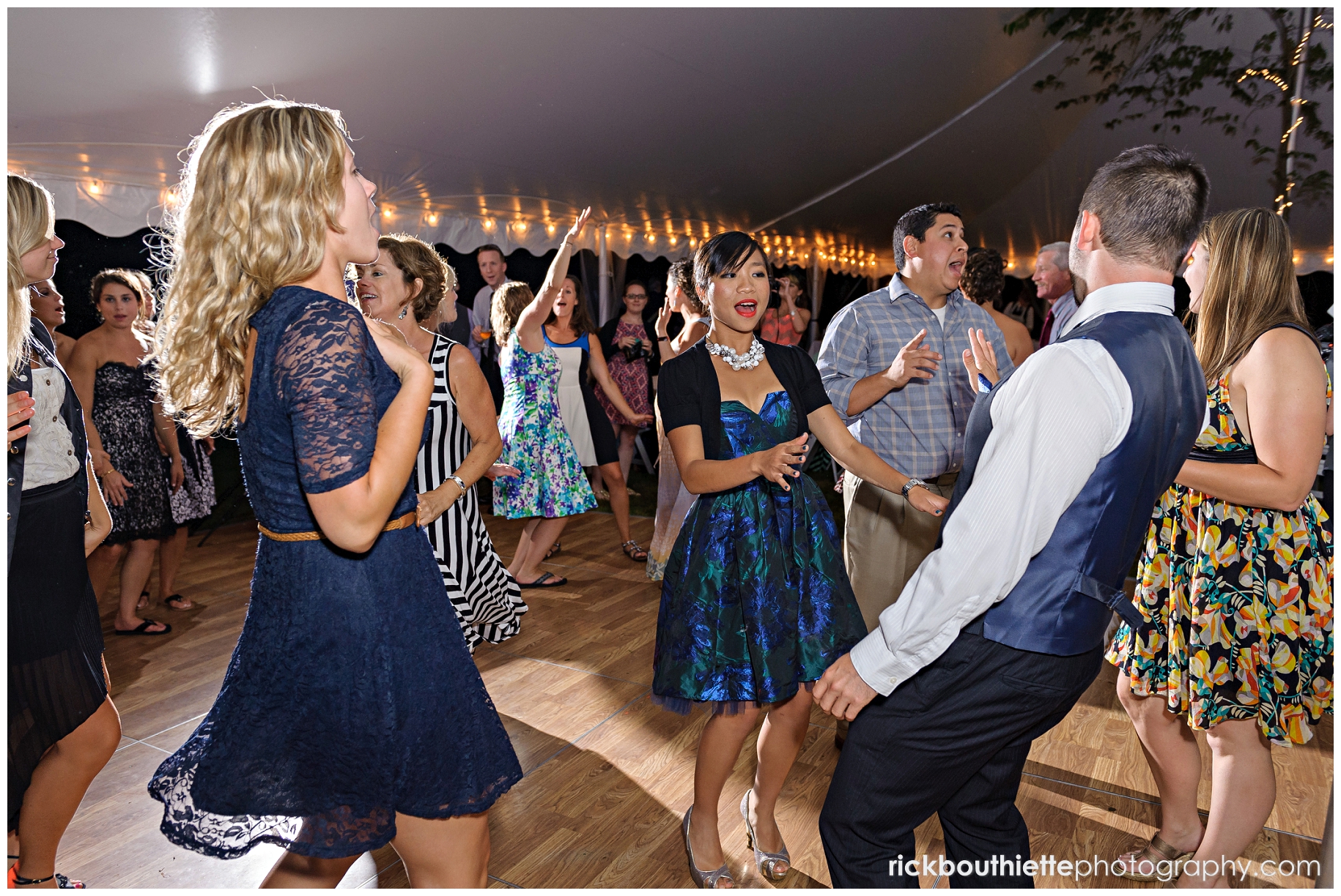 guests dancing at wedding reception