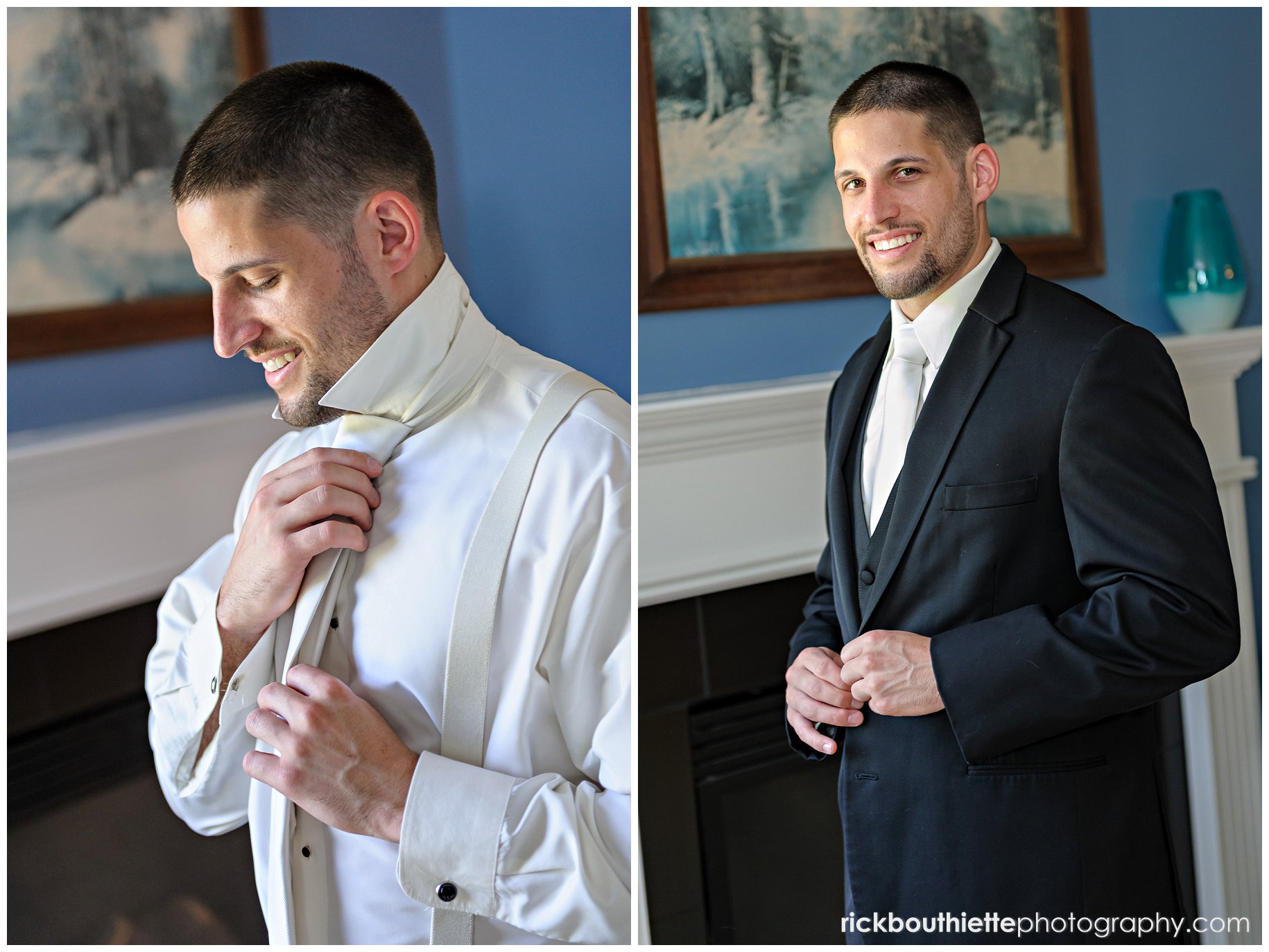 groom adjusting tie, groom portrait