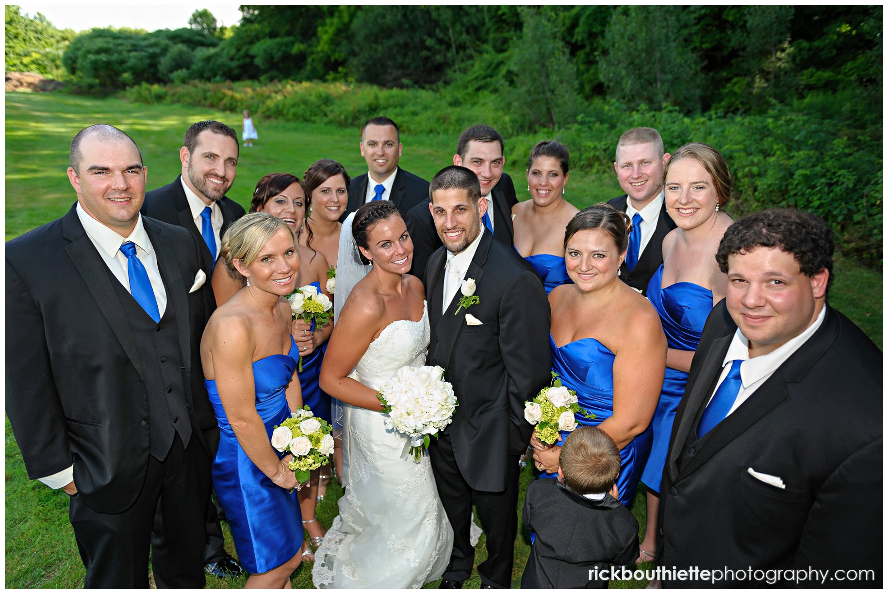 wedding party on the grounds of Candia Woods