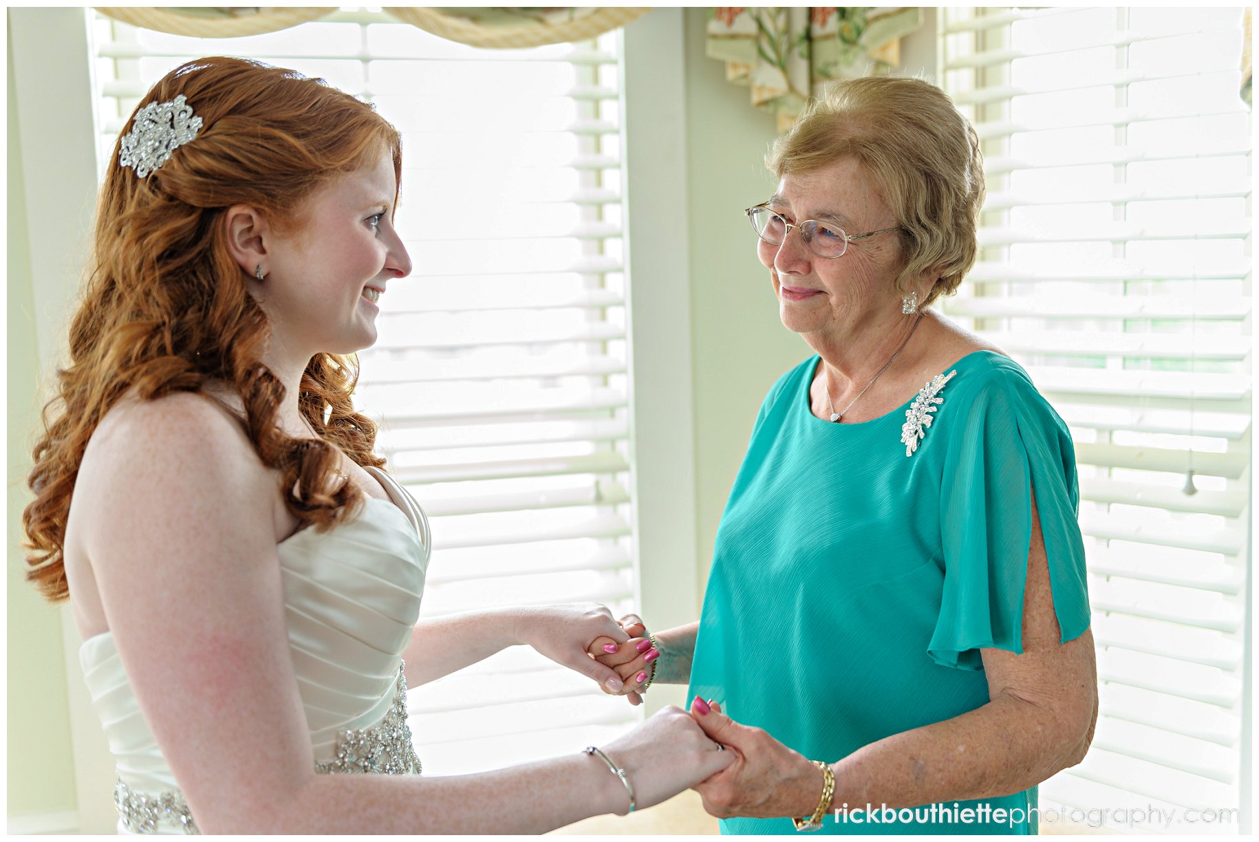 bride & grandmother share a moment together
