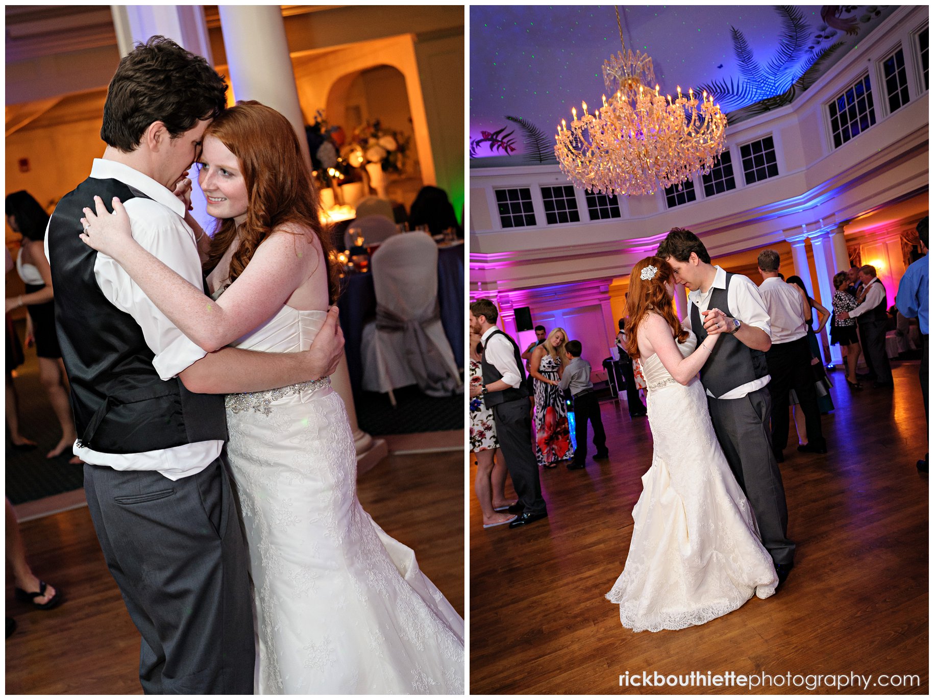 bride & groom dance at wedding rectption
