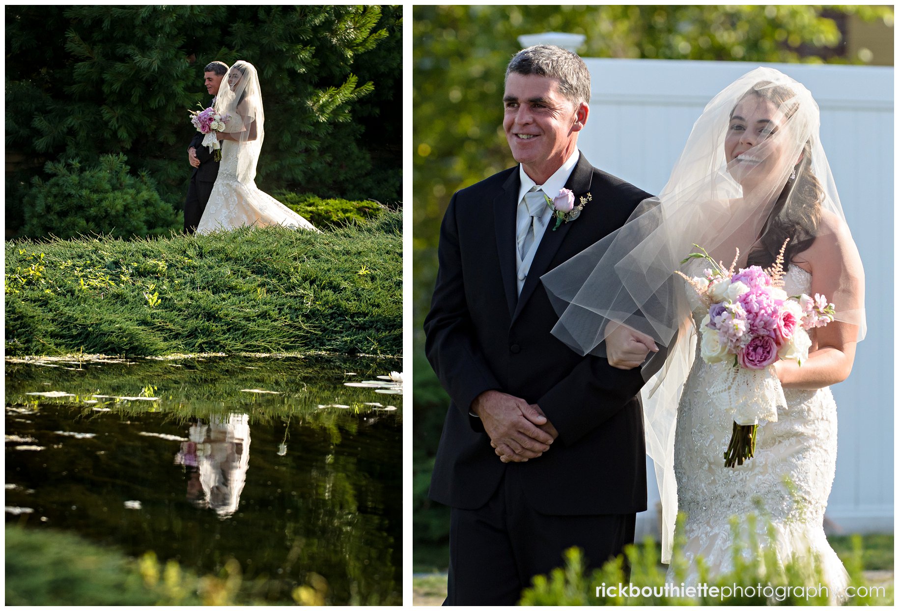 bride walking down aisle with her Dad