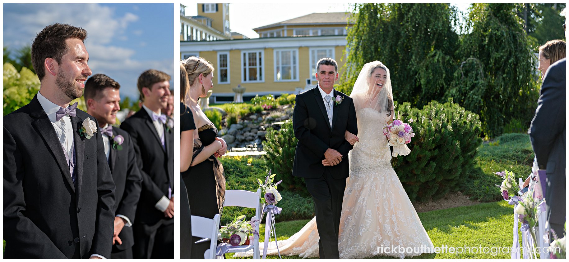 bride walking down aisle with her Dad