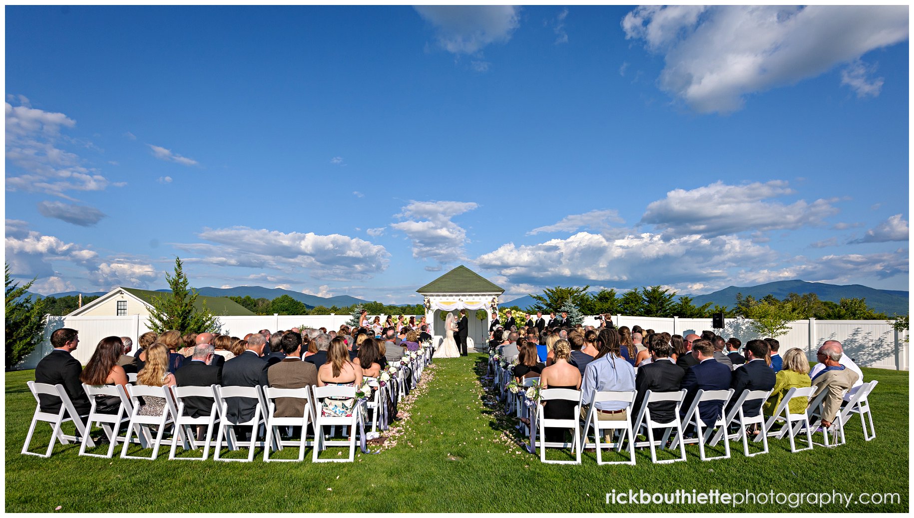overview of wedding ceremony on the Grand Fountain Terrace