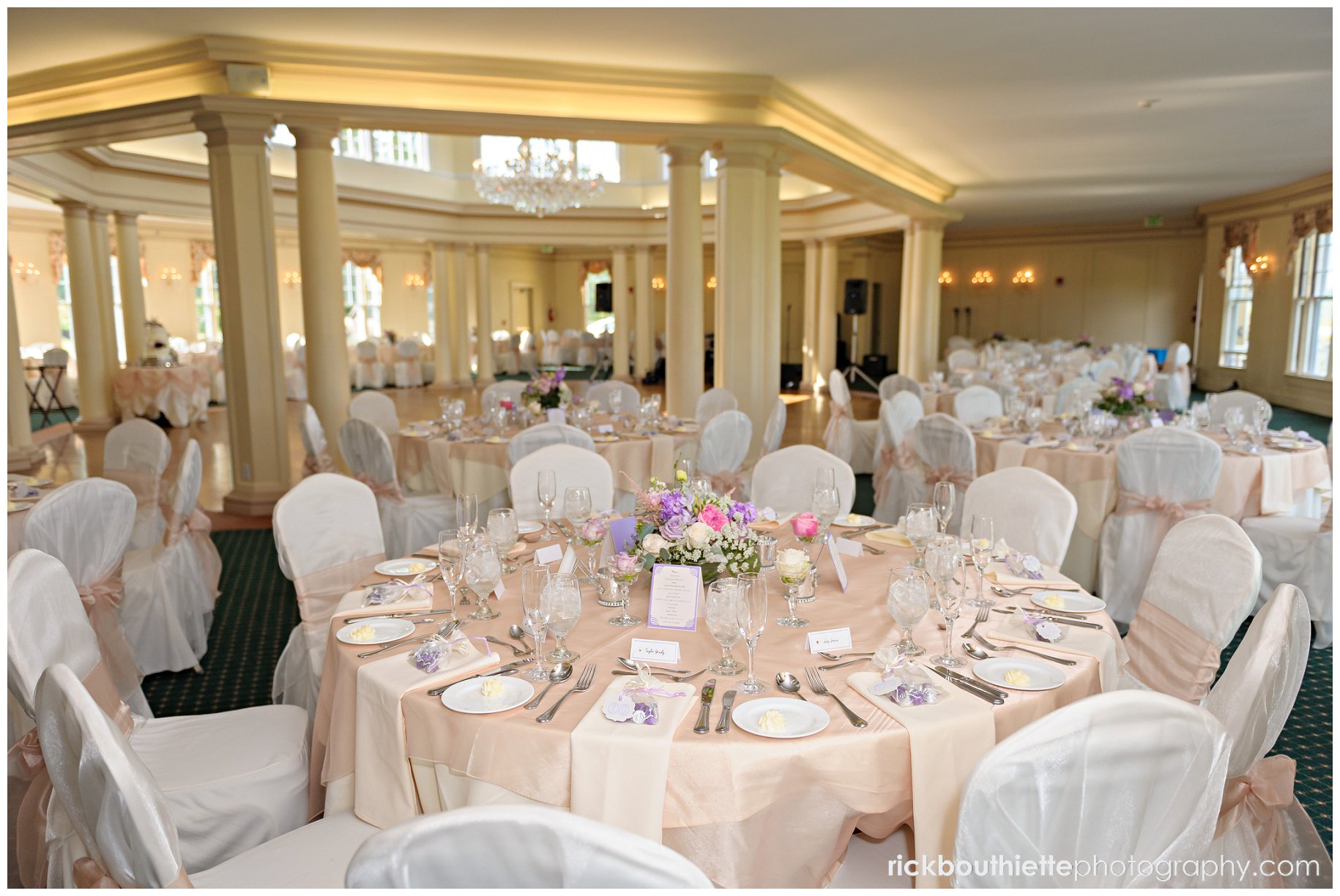 table set at Mountain View Grand wedding