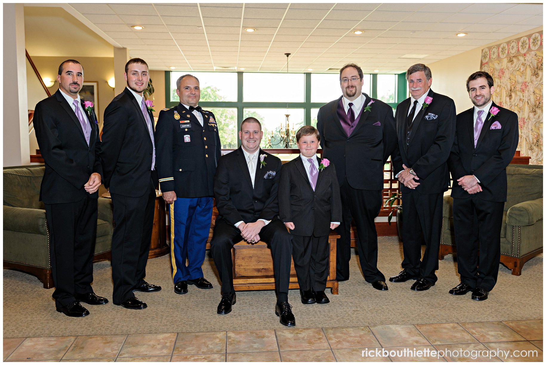 groom and groomsmen at the Atkinson Country Club