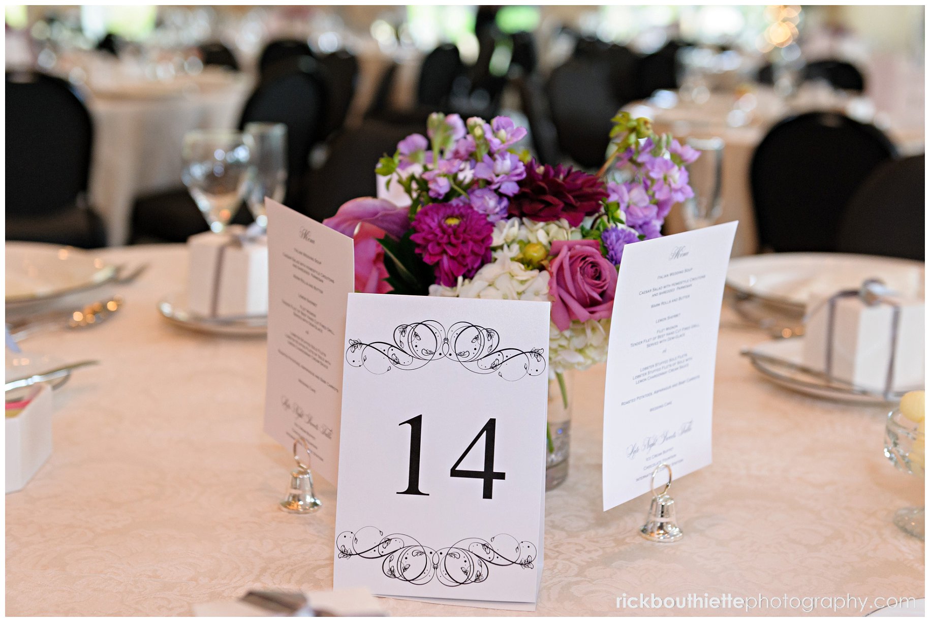 table details, centerpiece by Harrington Flowers