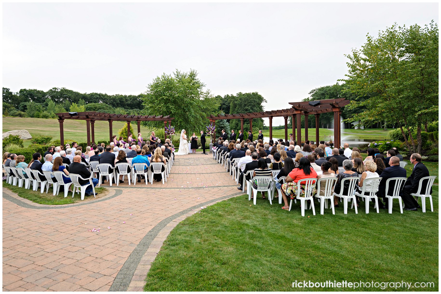 overall view of wedding ceremony at Atkinson Country Club