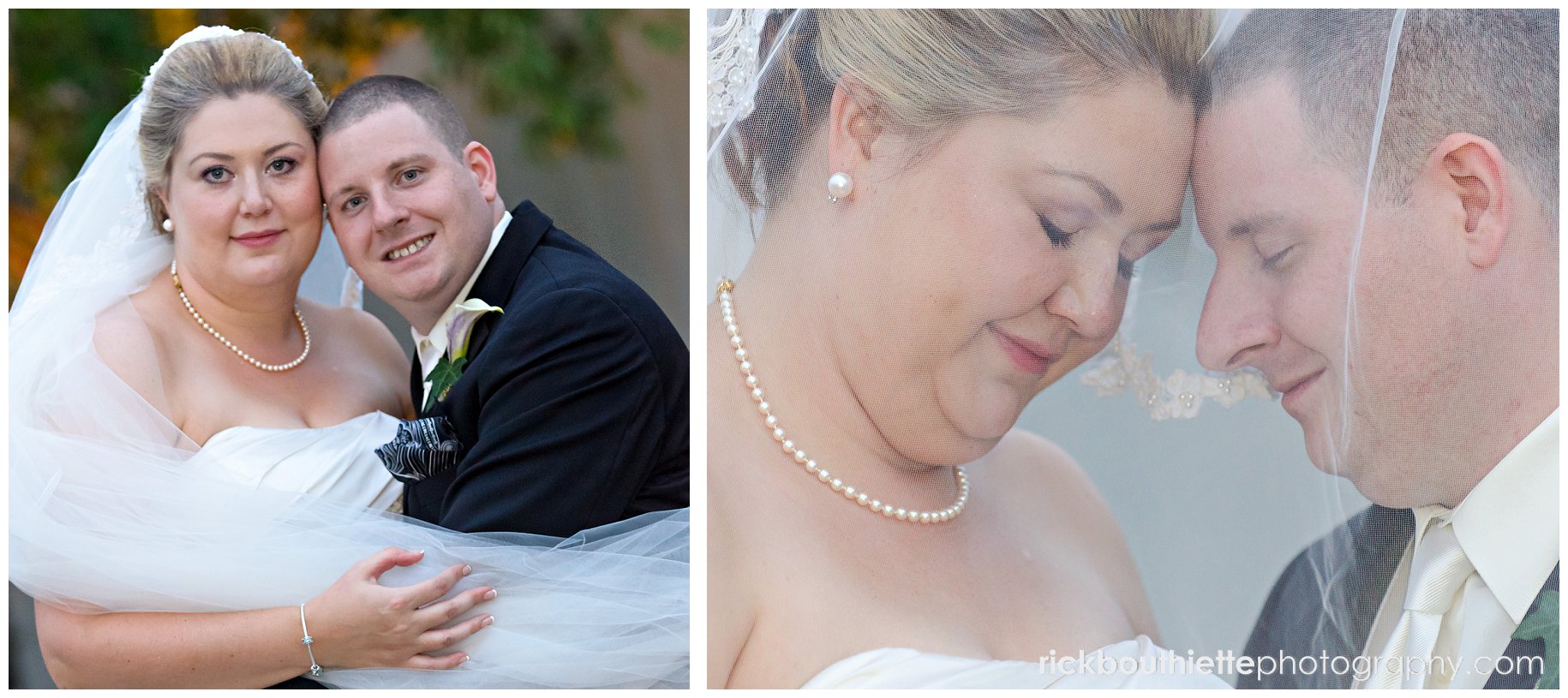 bride & groom with veil