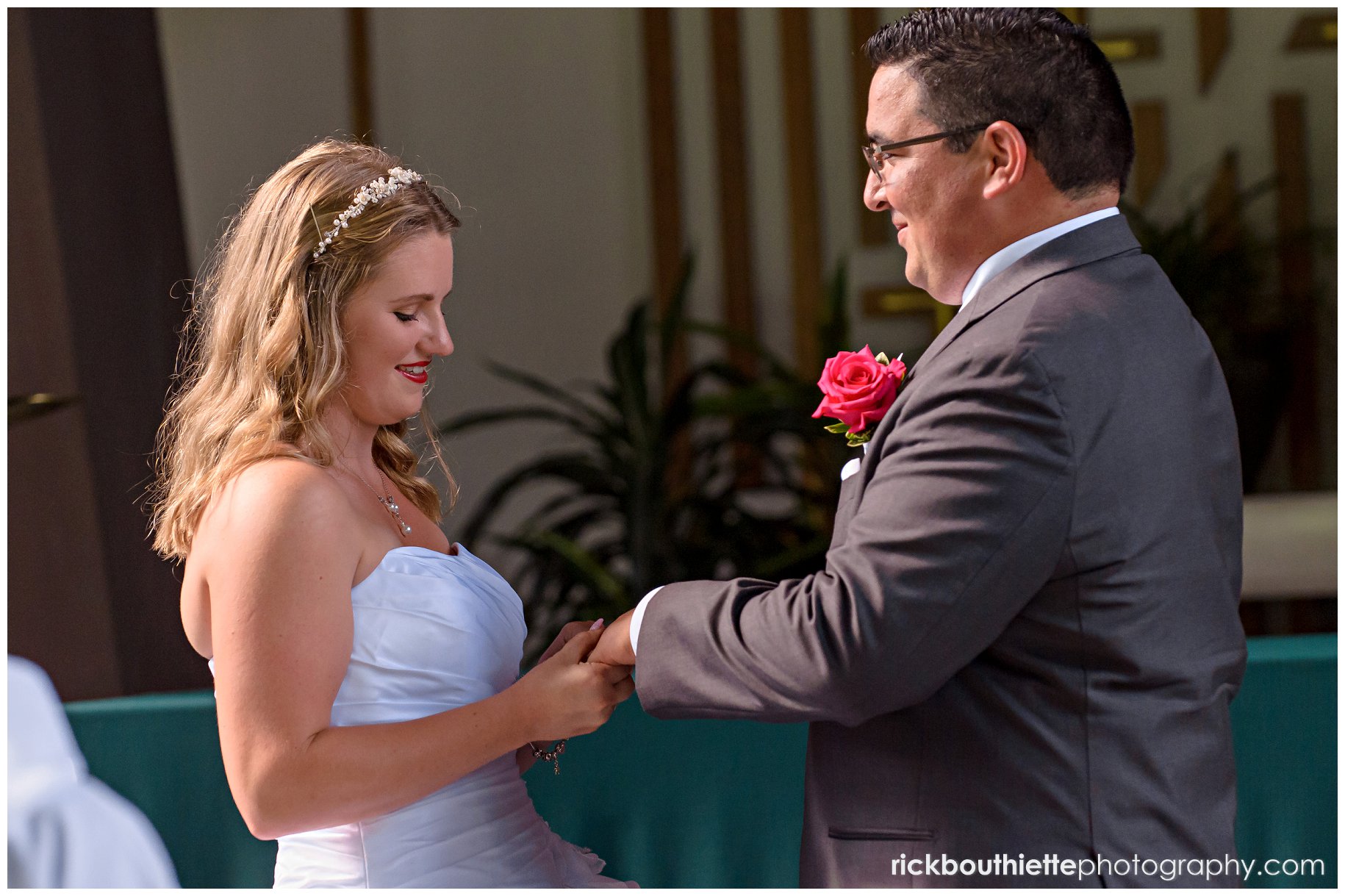 bride & groom exchange rings