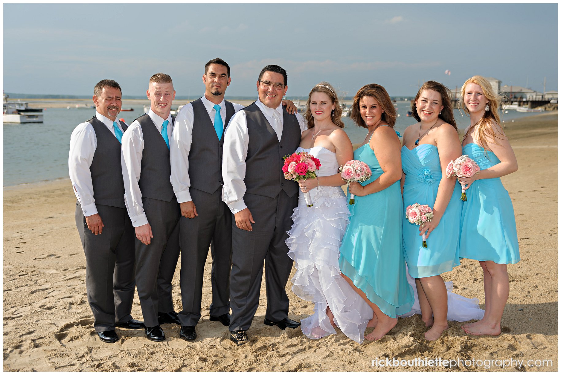 wedding party on the beach