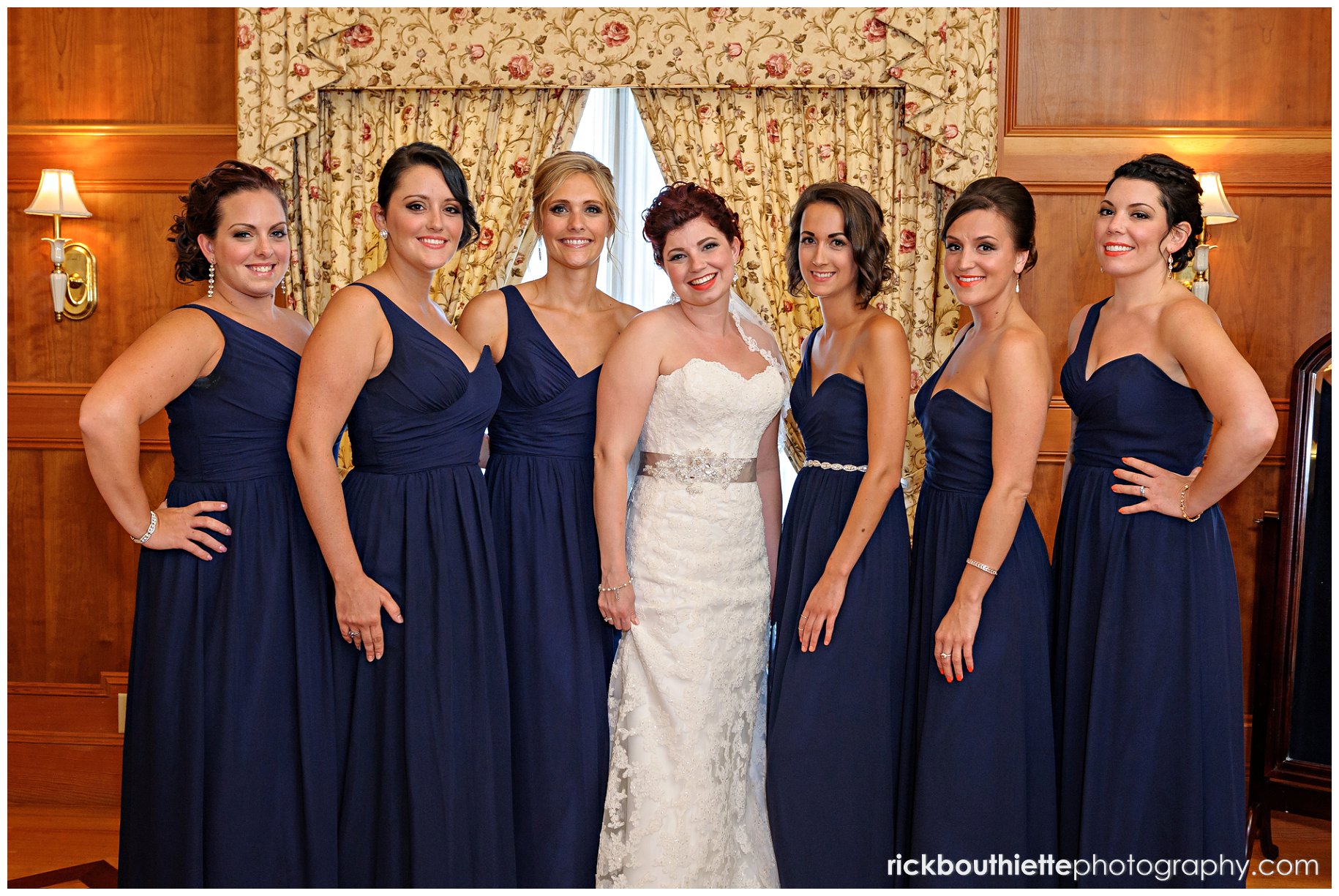 bride & bridesmaids before ceremony at Tewksbury Country Club wedding