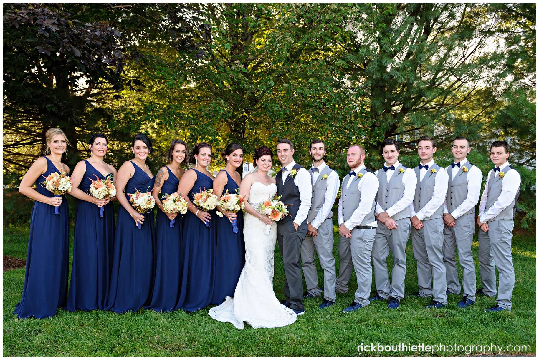 wedding party at Tewksbury Country Club wedding