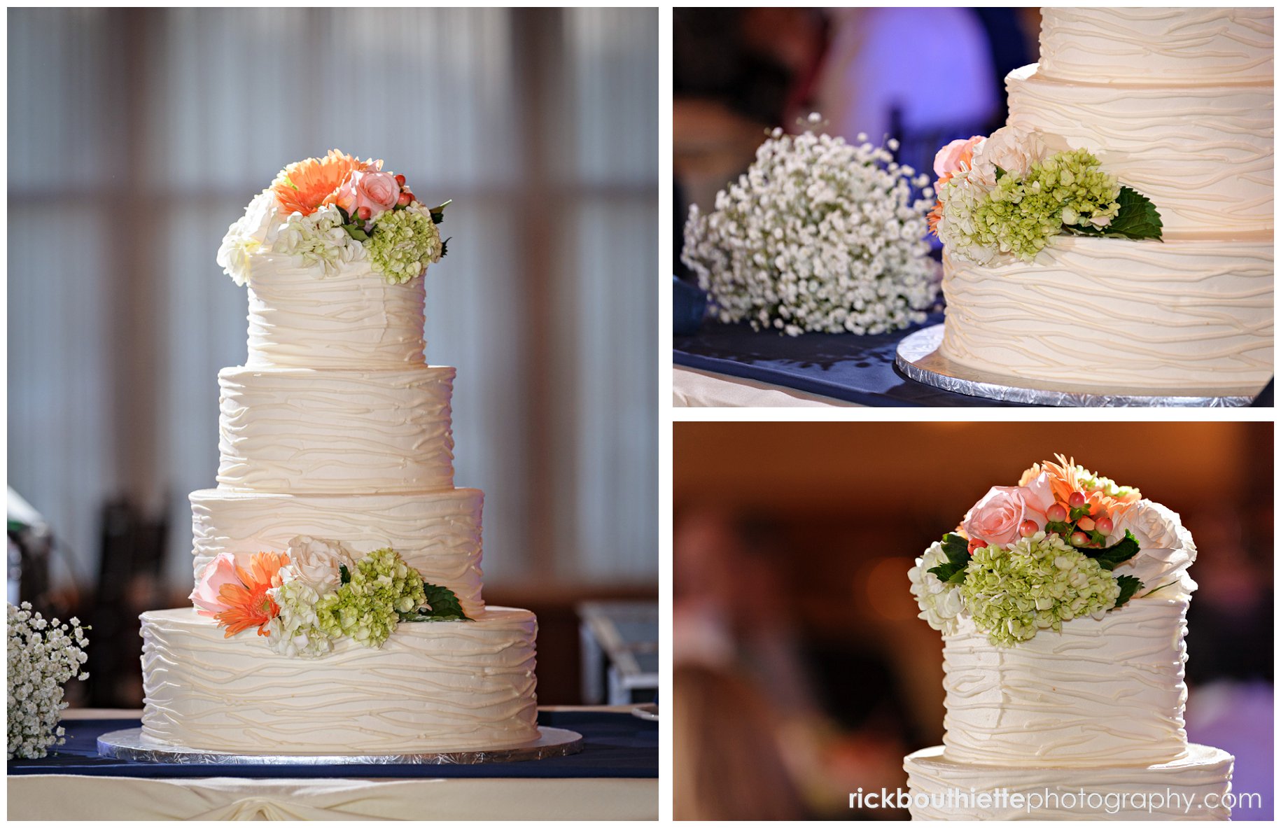 cake details by Frederick's Pastries at Tewksbury Country Club wedding