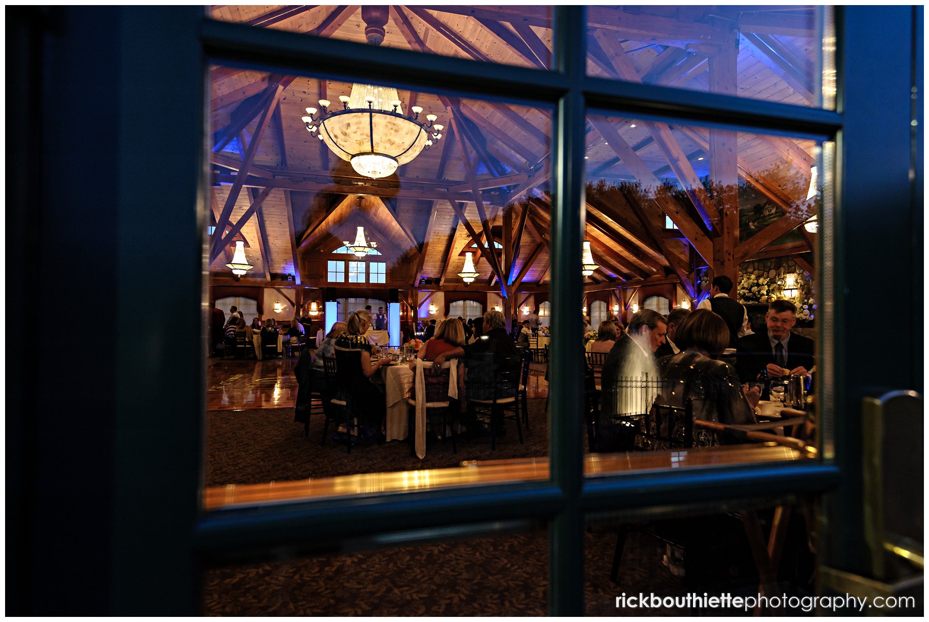 looking through the door from outside at Tewksbury Country Club wedding