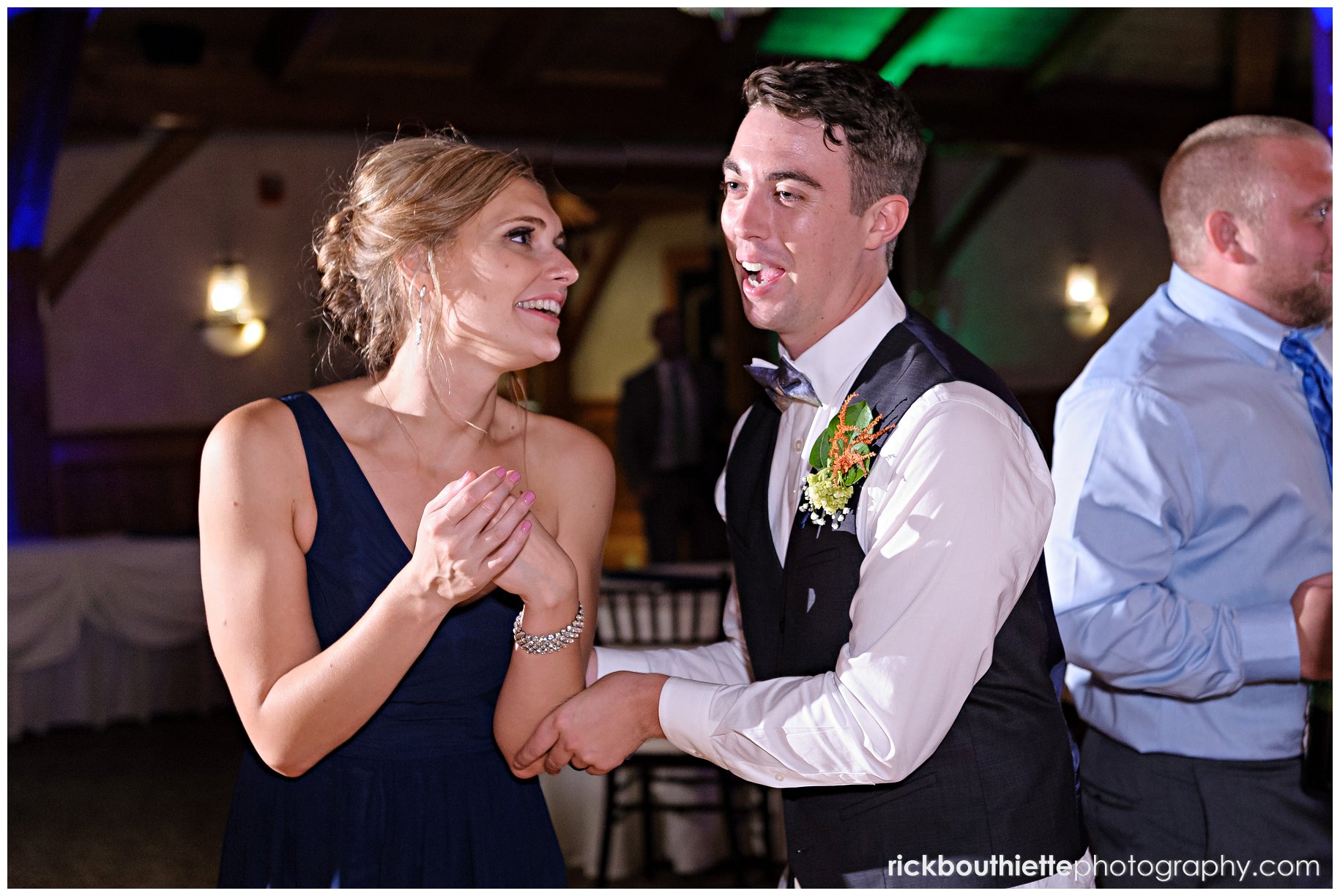 groom dancing at wedding reception at Tewksbury Country Club