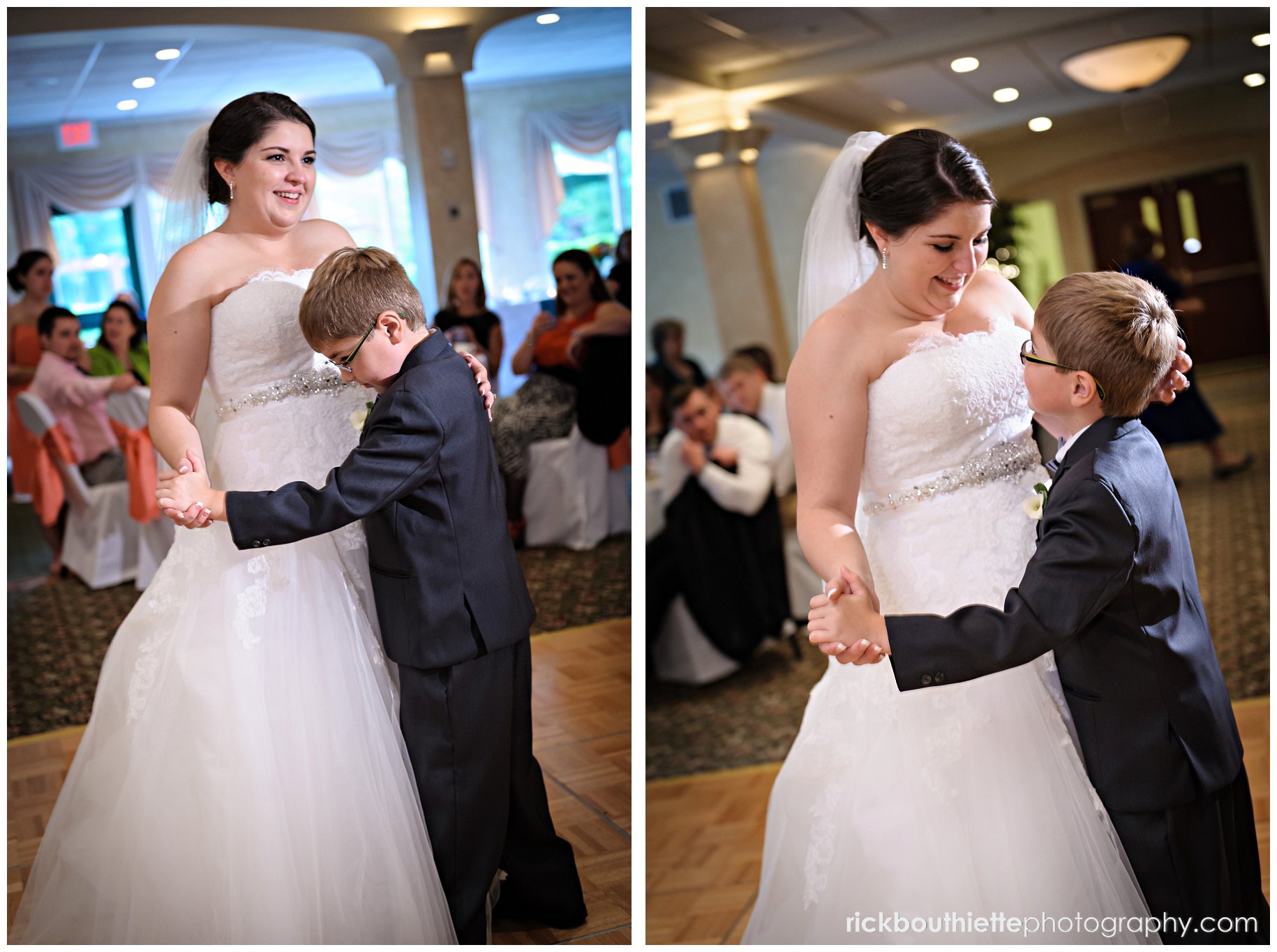 bride dances with her son at wedding