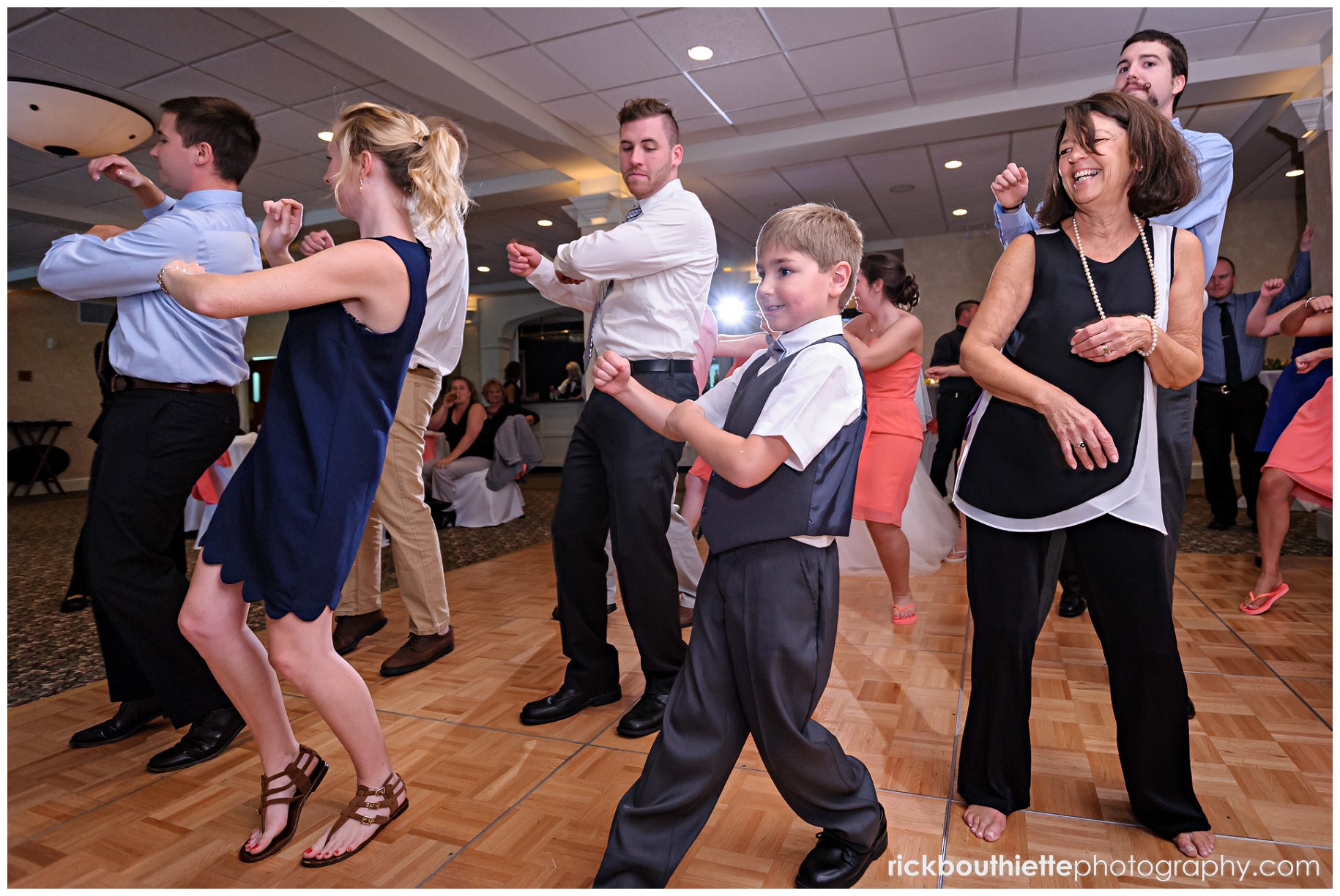 guests dancing at wedding reception