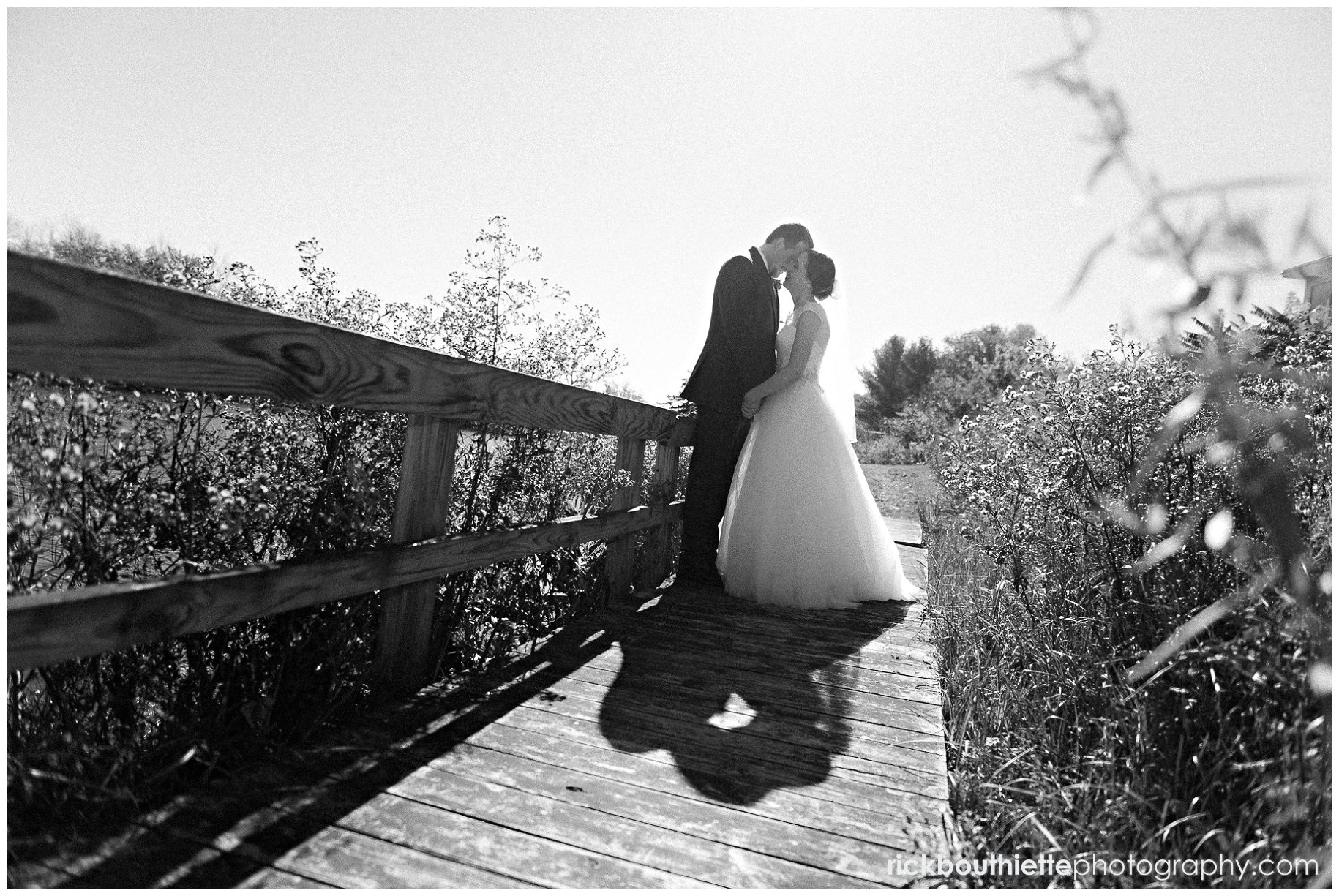 bride and groom share a private moment at Indian Head Resort wedding
