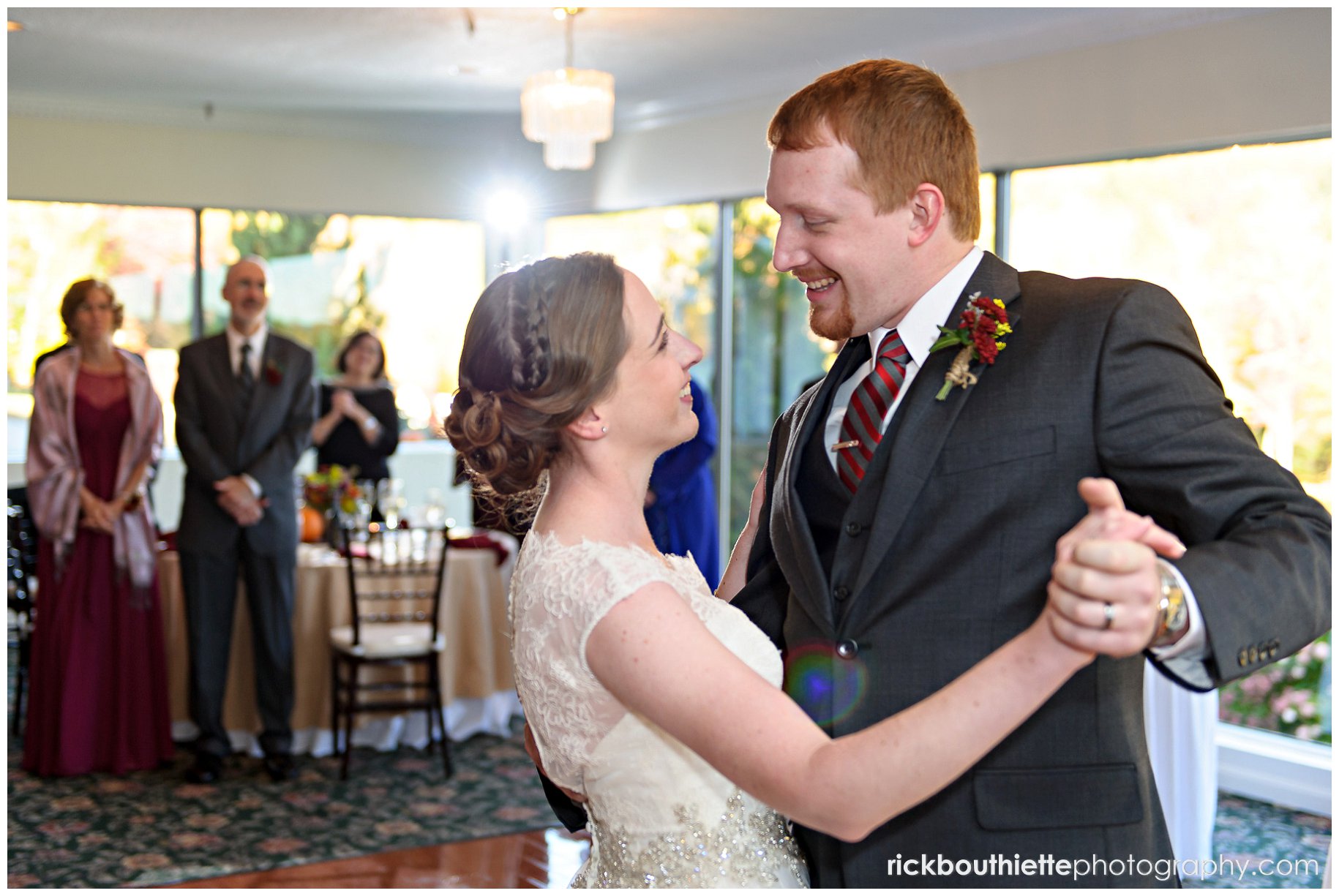 bride and groom's first dance at Indian Head Resort wedding