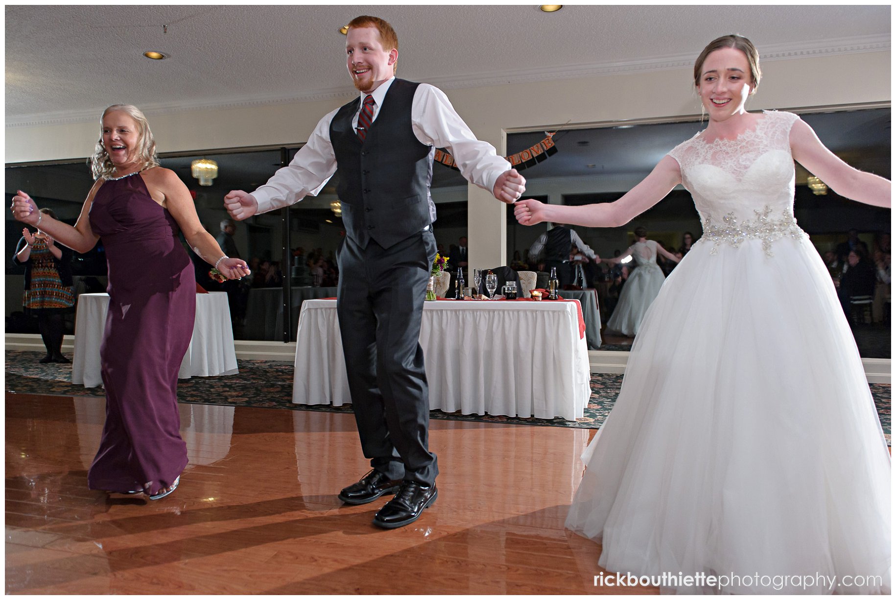 bride and groom dancing at Indian Head Resort wedding