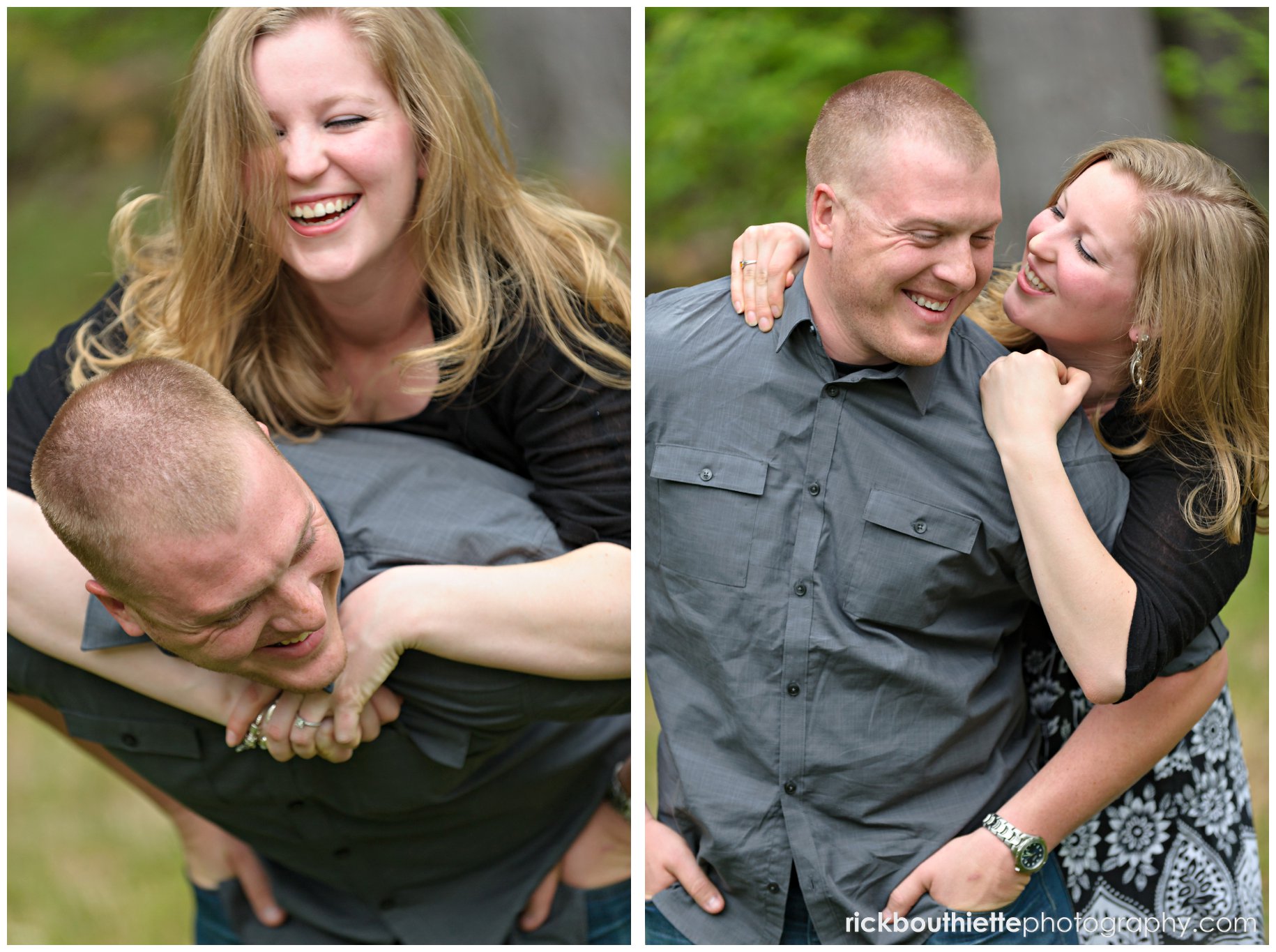 couple enjoying some fun moments during NH engagement session