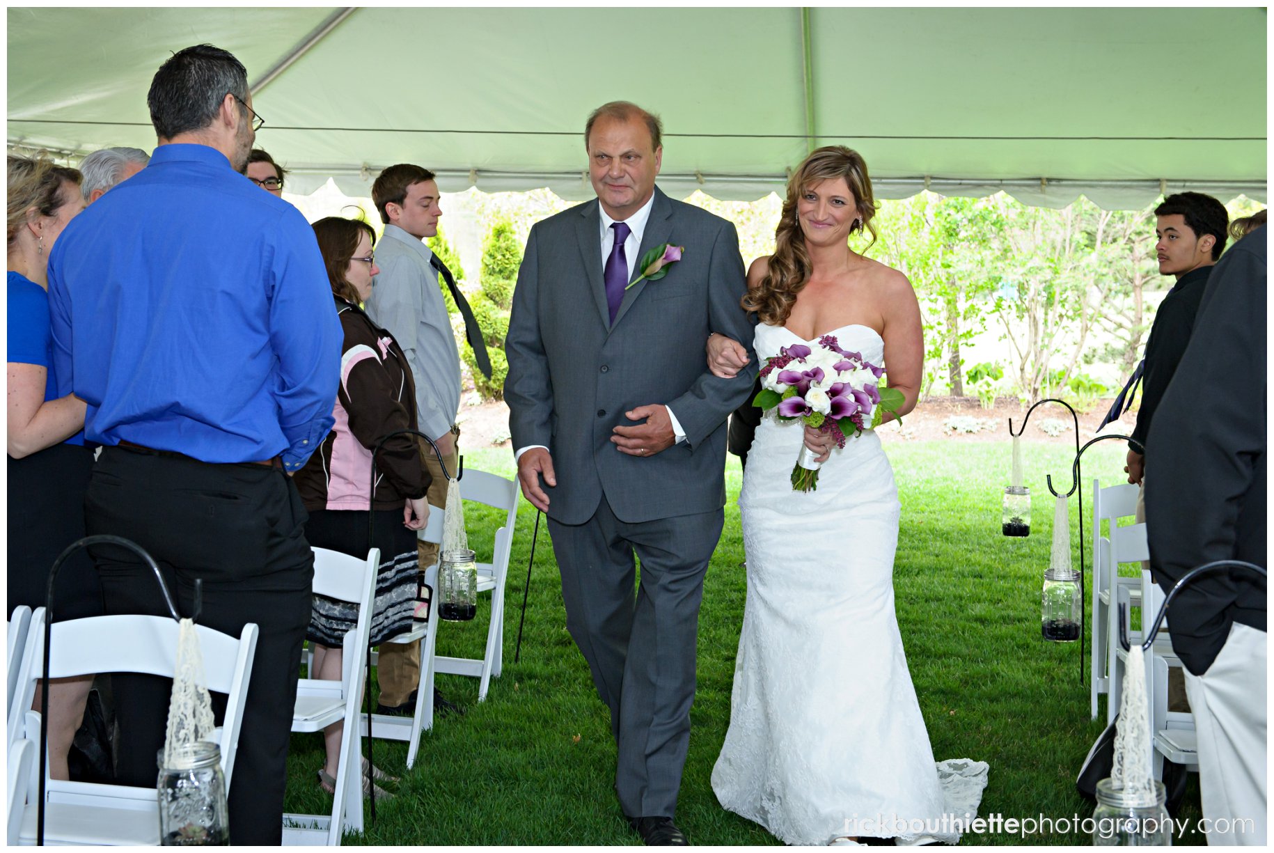 bride wlking down the aisle with her Dad at Grandview Ballroom wedding