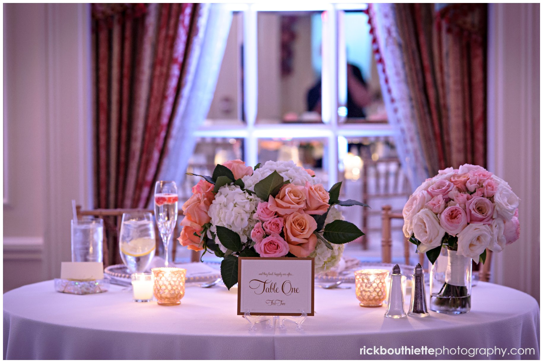 the sweetheart table at a Wentworth By The Sea wedding