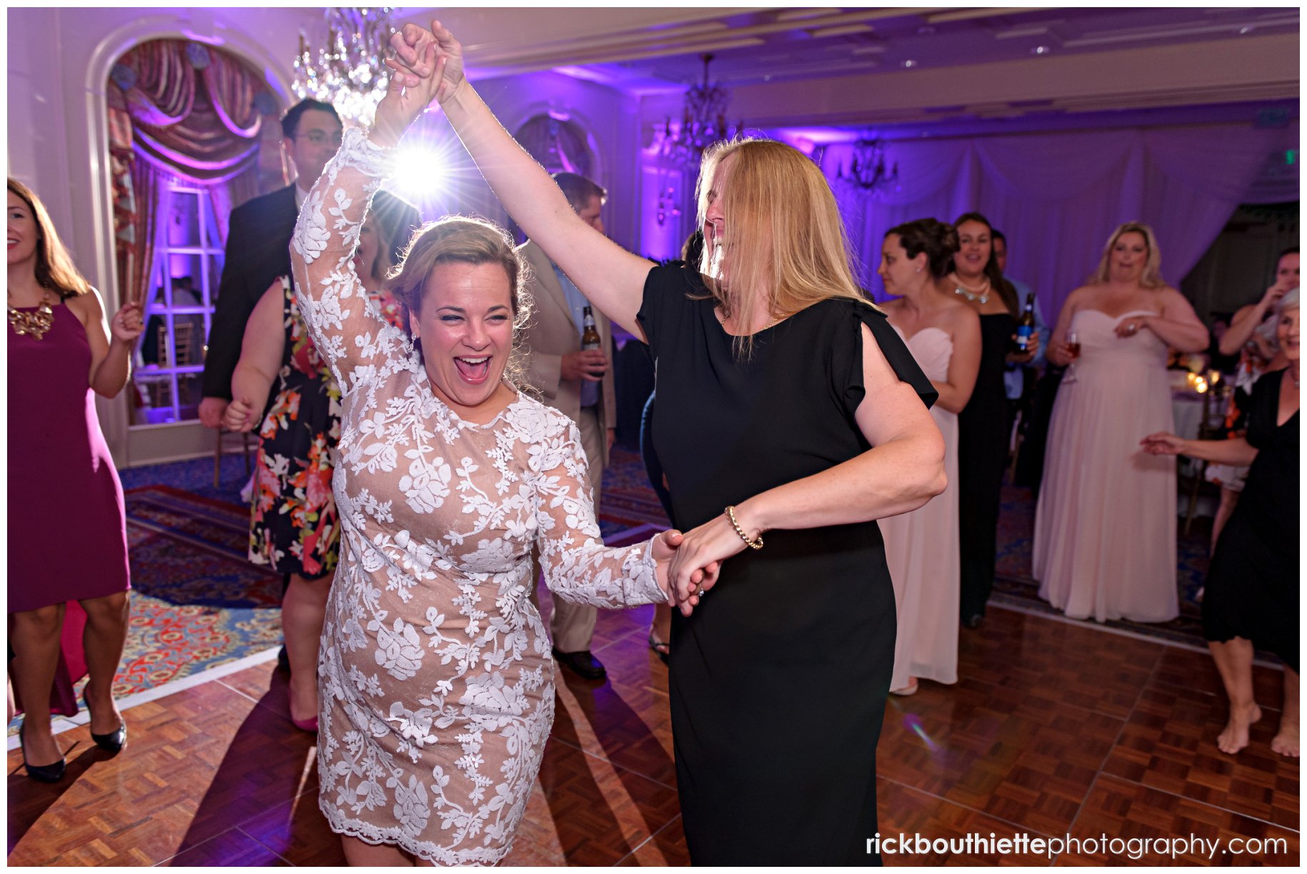 bride dancing with guests at her Wentworth By The Sea wedding reception