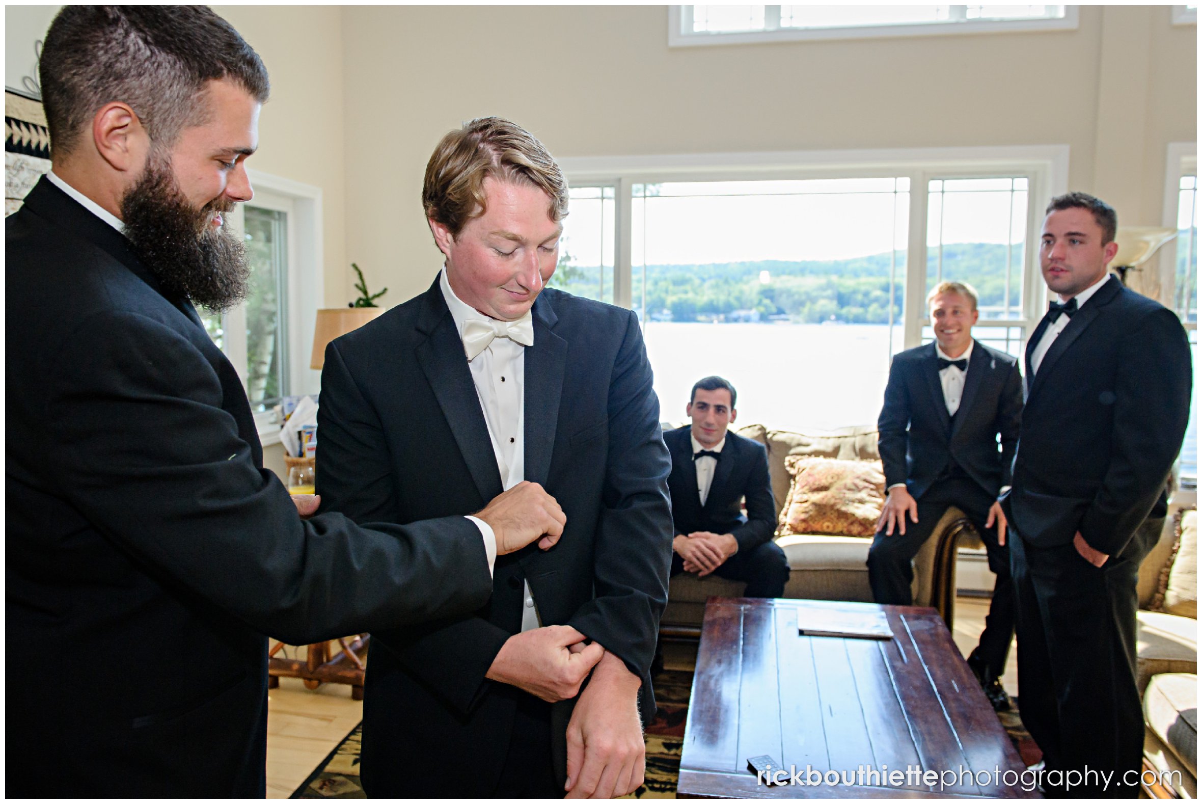 groom getting ready for his Castle In The Clouds wedding