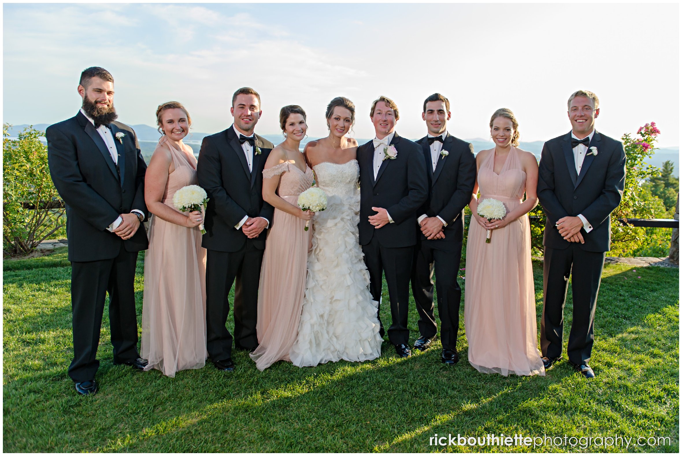 wedding party on the castle lawn at Castle In The Clouds wedding