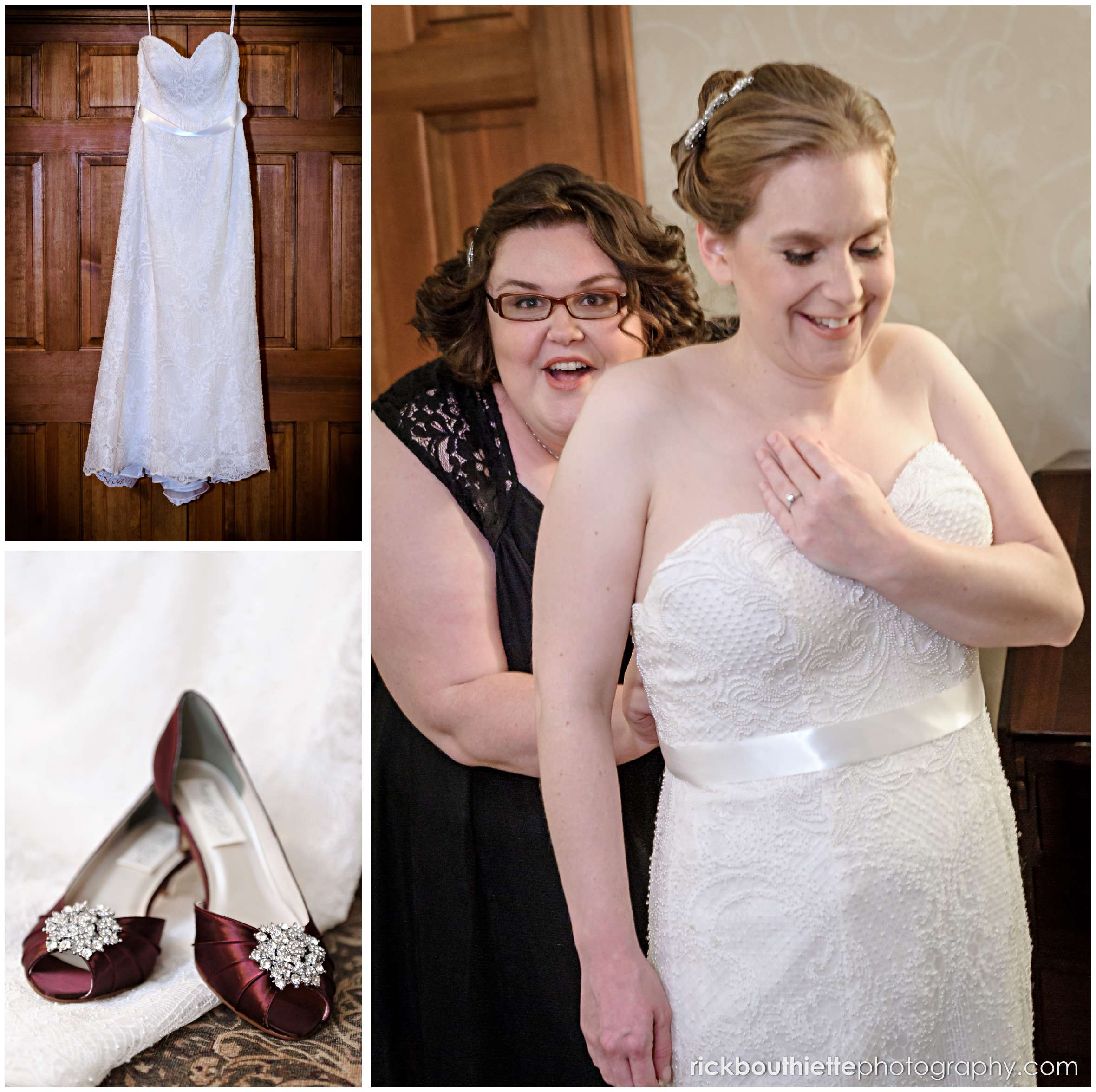 bride getting ready for her New Hampshire seacoast wedding