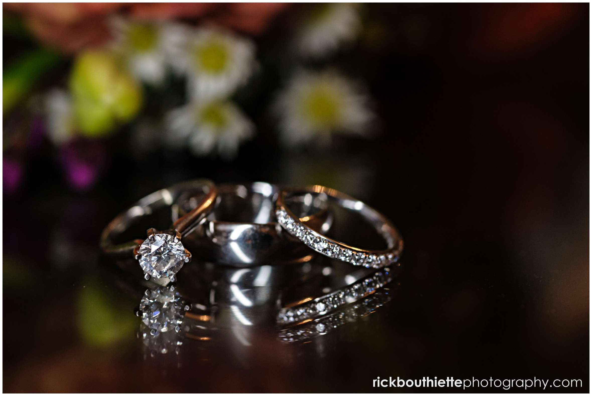 wedding rings close up at New Hampshire seacoast wedding