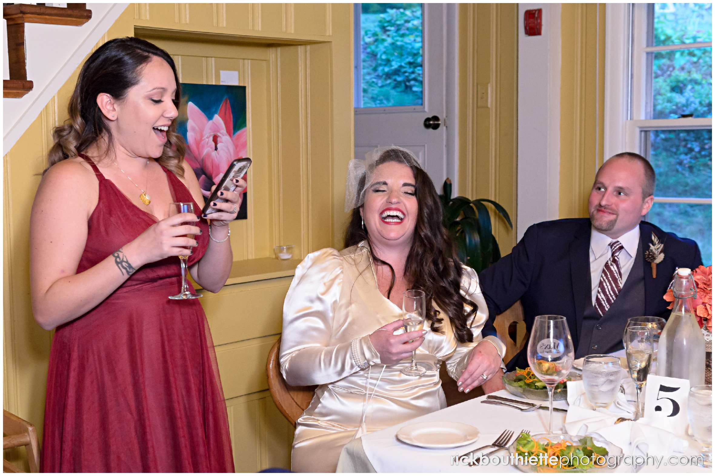 maid of honor toasts the bride and groom